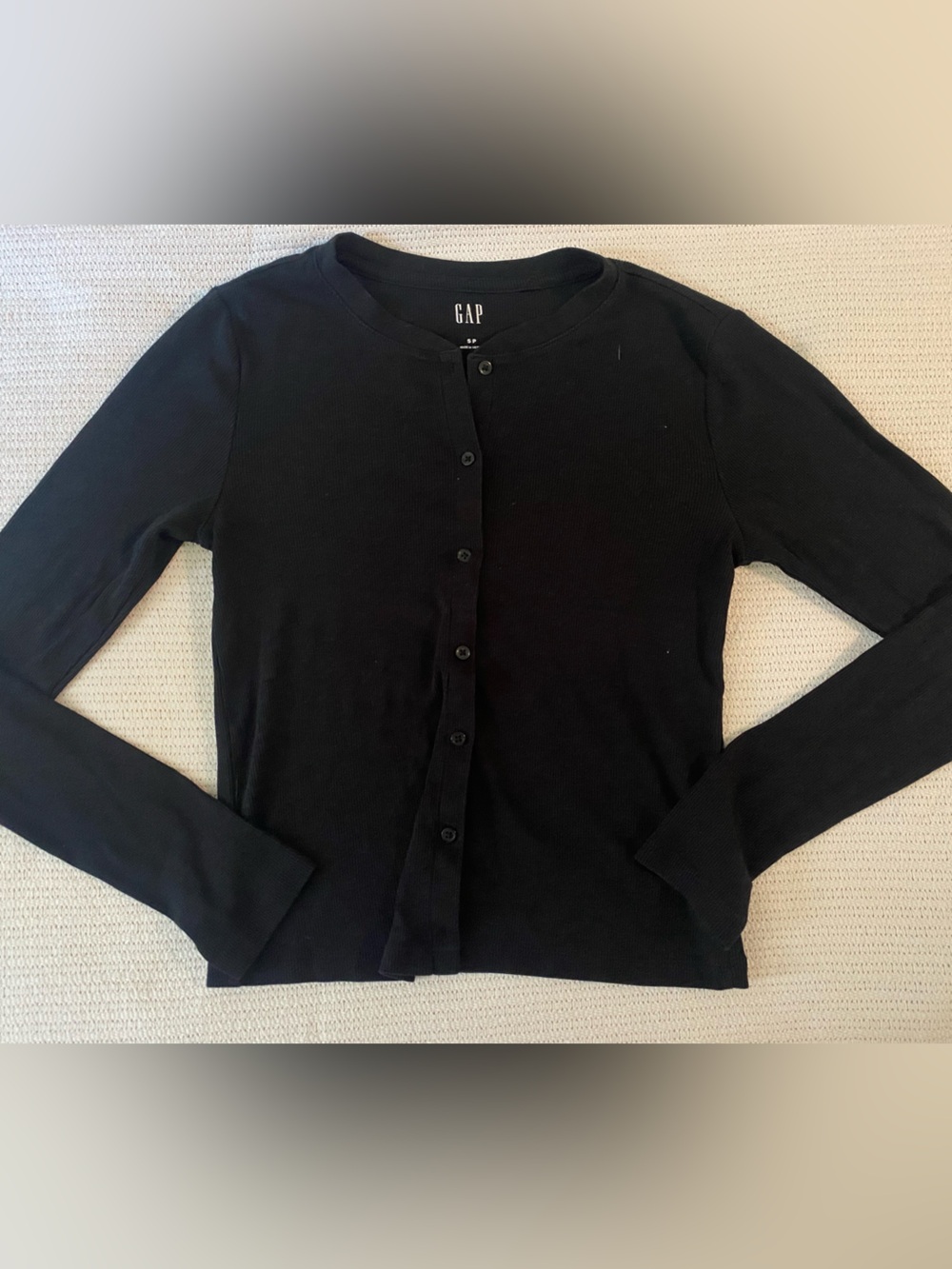 GAP Black Button-Front Cotton Cardigan
